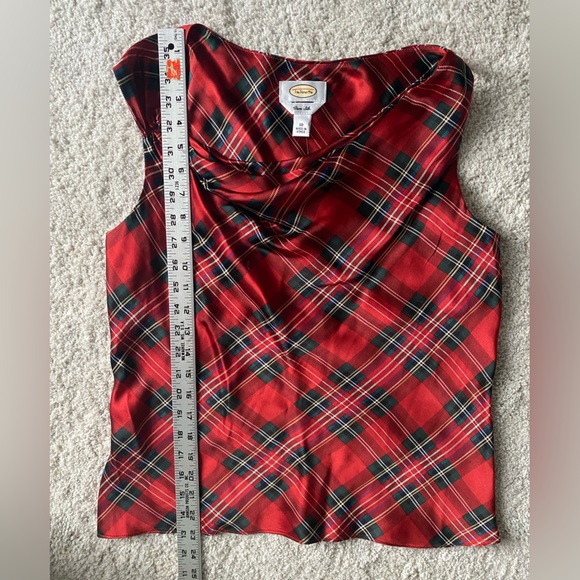 NWT Talbots Plaid Pure Silk Size 10 Tank Top - Picture 4 of 7